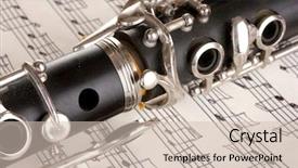  Presentation with clarinet - Beautiful slide deck featuring swing band - close up detail of clarinet backdrop and a soft green colored foreground