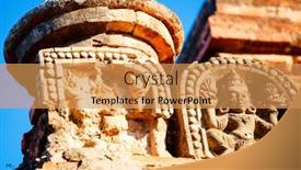  Presentation with myanmar bagan - Presentation design having close-up-details-of-ancient background and a yellow colored foreground