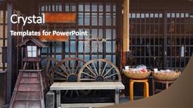  Presentation with japan - PPT theme having close up details of old background and a tawny brown colored foreground