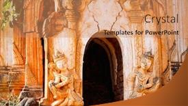  Presentation with lake - PPT layouts with close-up-details-of-shwe background and a coral colored foreground