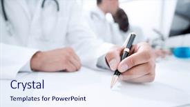  Presentation with medical journal - PPT theme consisting of something in the lab journal background and a sky blue colored foreground