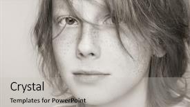  Presentation with wind energy close up portrait - Beautiful PPT theme featuring close-up duotone portrait backdrop and a light gray colored foreground