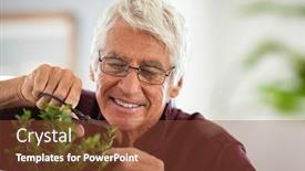  Presentation with old man - Amazing presentation having close-up-face-of-happy backdrop and a tawny brown colored foreground
