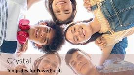  Presentation with happy-holiday - Audience pleasing PPT layouts consisting of close-up-face-of-happy backdrop and a coral colored foreground