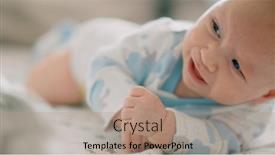 Presentation with baby crying - PPT theme consisting of close-up-face-of-infant background and a  colored foreground