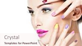  Presentation with multicolor - Slide set featuring close-up-face background and a lemonade colored foreground