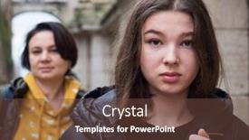  Presentation with girl - Slides featuring close-up-face background and a tawny brown colored foreground