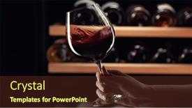  Presentation with wine tasting - PPT theme with close-up-female-hand-swirling background and a tawny brown colored foreground