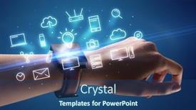  Presentation with smartwatch - Colorful presentation theme enhanced with close-up-female-hand backdrop and a  colored foreground