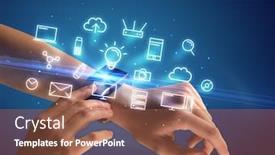  Presentation with smartwatch - Amazing presentation design having close-up-female-hand backdrop and a  colored foreground