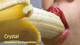  Presentation with sex - Beautiful presentation design featuring close-up female mouth eating backdrop and a tawny brown colored foreground