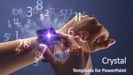  Presentation with female - Colorful PPT theme enhanced with close up female naked hand backdrop and a  colored foreground