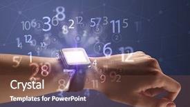  Presentation with smartwatch - Slides having close up female naked hand background and a  colored foreground