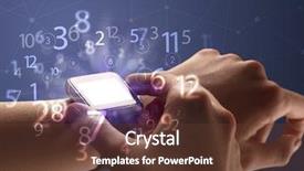  Presentation with smartwatch - Slide deck consisting of close up female naked hand background and a  colored foreground