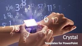  Presentation with people hold hand around globe - Presentation having close up female naked hand background and a  colored foreground