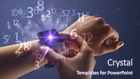  Presentation with female - Beautiful presentation theme featuring close up female naked hand backdrop and a navy blue colored foreground