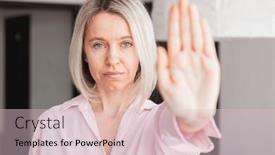  Presentation with stop domestic violence - Slide deck with close-up-focus-on-middle and a lemonade colored foreground