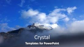  Presentation with forest morning - Presentation with close-up-fogy-mountains background and a ocean colored foreground