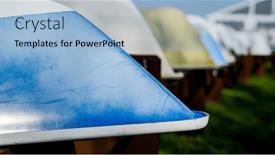  Presentation with springtime - Slide set consisting of close-up-from-boats background and a light blue colored foreground