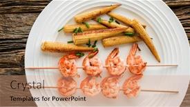  Presentation with shrimps - Slides with close-up-from-shrimps background and a  colored foreground