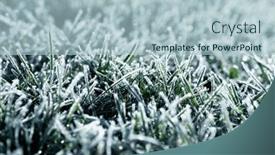  Presentation with ice frozen - Slide set consisting of close-up-frozen-ice background and a light blue colored foreground