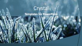  Presentation with ice frozen - PPT theme having close-up-frozen-ice background and a teal colored foreground
