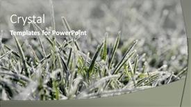  Presentation with winter ice - Presentation having close-up-frozen-ice background and a gray colored foreground