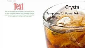  Presentation with ice - Cool new PPT theme with close up glass of cola backdrop and a  colored foreground
