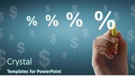  Presentation with percent - PPT layouts featuring close-up-hand-drawing-percent background and a ocean colored foreground