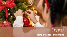  Presentation with little asian girl receiving vaccination - Beautiful PPT theme featuring close-up-hand-little-asian backdrop and a coral colored foreground