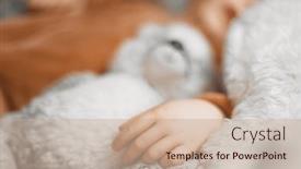  Presentation with baby bear - Theme consisting of close-up-hand background and a soft green colored foreground