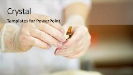  Presentation with ampoule - Amazing theme having rubber gloves cut off backdrop and a lemonade colored foreground