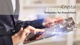  Presentation with foresight - Cool new slides with close-up-hands-using-tablet backdrop and a lemonade colored foreground