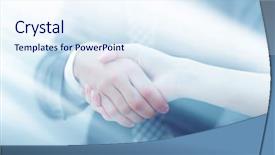  Presentation with partners - Slides featuring close-up handshake of business background and a sky blue colored foreground