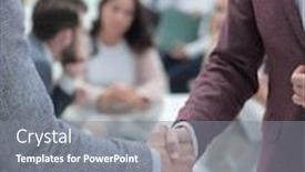  Presentation with handshake - Cool new presentation theme with close-up-handshake-of-business backdrop and a gray colored foreground