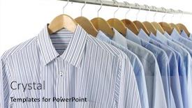  Presentation with blue line - PPT theme enhanced with close up hangers with line blue shirt background and a light blue colored foreground
