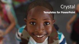  Presentation with school elementary - Slide deck with close-up-happy-black-schoolboy background and a tawny brown colored foreground