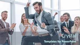  Presentation with team leader - Amazing presentation having meeting their leader with applause backdrop and a ocean colored foreground