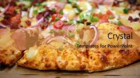  Presentation with dry pineapple close up many - Slide deck consisting of close up hawaiian pizza pineapple background and a gold colored foreground