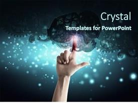 Close Up Human Hand Pointing PPT template 4 | CrystalGraphics