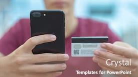  Presentation with human person - Theme with close-up-human-hands background and a coral colored foreground