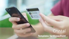  Presentation with human person - Presentation theme having close-up-human-hands background and a coral colored foreground