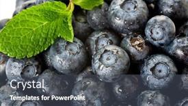 Presentation with blueberries - Colorful theme enhanced with close-up image of blueberries good for background backdrop and a dark gray colored foreground
