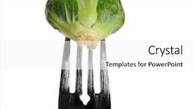  Presentation with brussel - Amazing theme having close-up image of brussel sprouts and fork backdrop and a white colored foreground