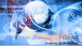  Presentation with innovation - Cool new PPT theme with close up image of car headlight innovation concept backdrop and a light blue colored foreground