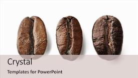  Presentation with extreme - Presentation featuring close-up image of coffee background and a soft green colored foreground