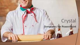  Presentation with dough - Audience pleasing presentation theme consisting of close-up image of cook hands rolling out dough backdrop and a soft green colored foreground