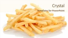  Presentation with fast food - Theme consisting of close-up image of fries background and a cream colored foreground
