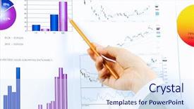  Presentation with hand holding pencil - Audience pleasing PPT layouts consisting of close-up-image-of-human backdrop and a sky blue colored foreground