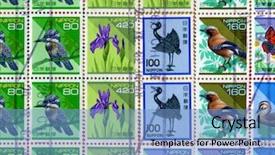  Presentation with stamp - Audience pleasing PPT theme consisting of japan themes - close up image of japanese backdrop and a light blue colored foreground